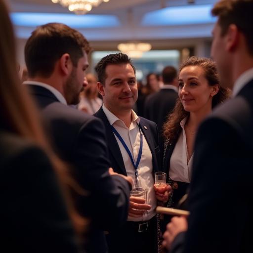 Candid shot of attendees at a corporate event