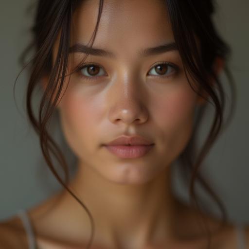 Close-up studio portrait with soft lighting